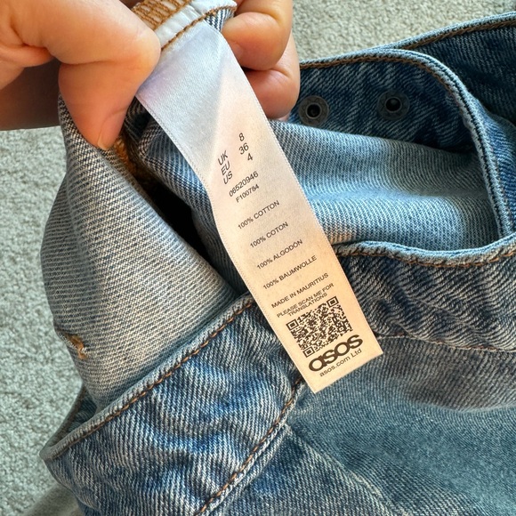 ASOS DESIGN denim wrap skirt in stonewash blue - Picture 5 of 6